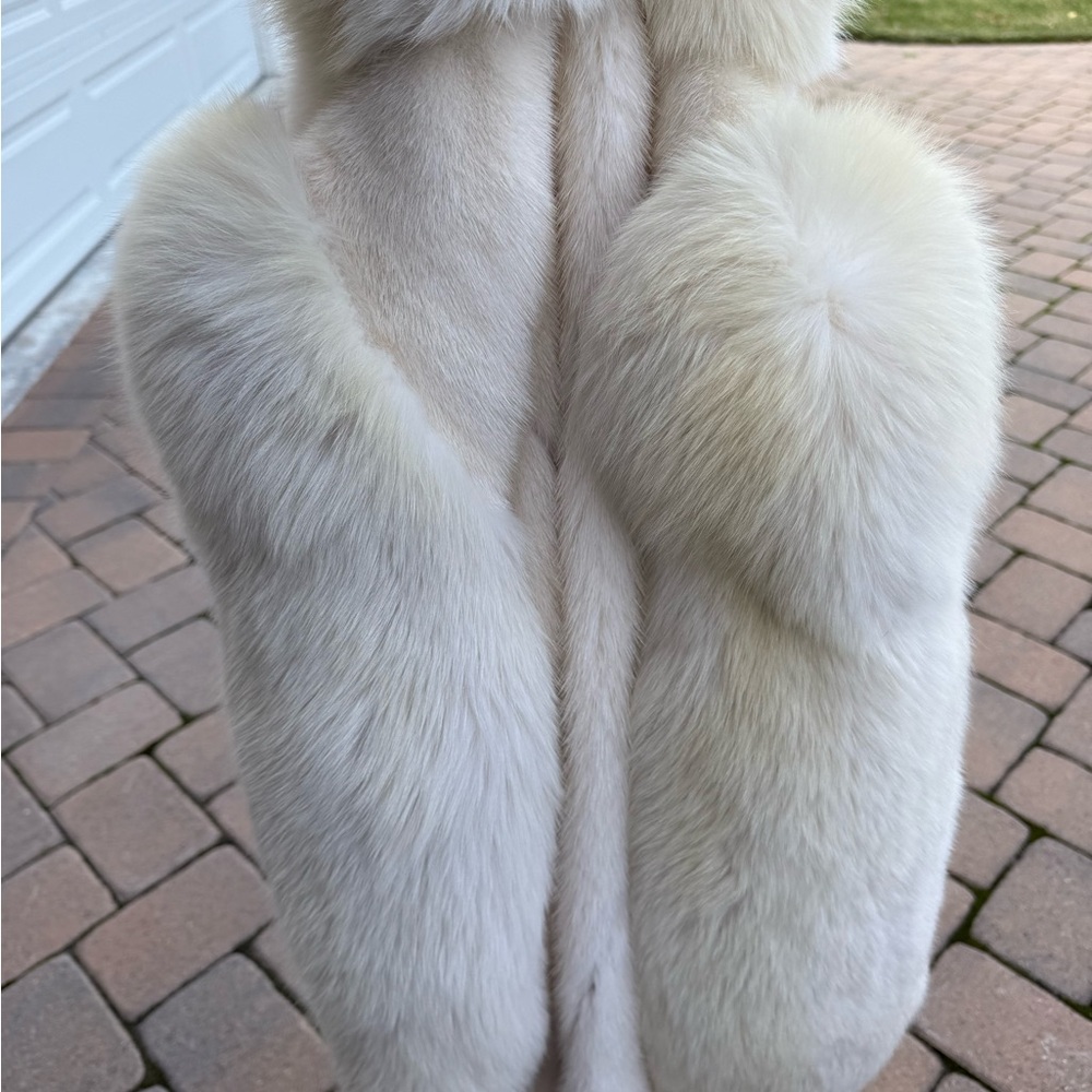 Vintage white fox real fur coat stunning mink body fits a size 8 sm/med - Picture 9 of 15